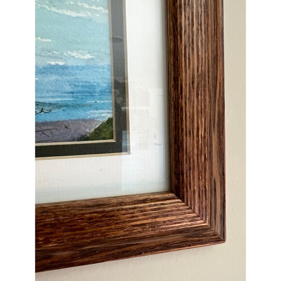 1980s Vintage Art Painting Framed Watercolor Sailboats on a Lake - Doris Minnich - Picture 5 of 6